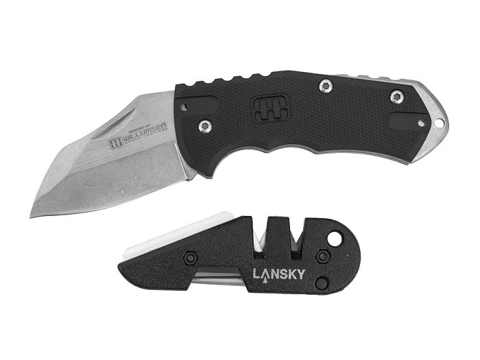 Lansky World Legal knife + PSMED01 whetstone sharpener set, image 1 of 8