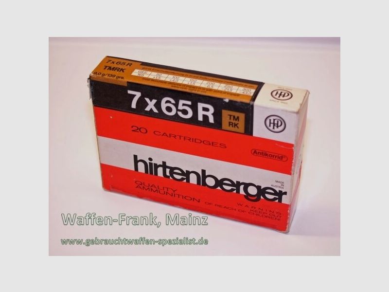 Hirtenberger / Austria 9.0 g / 139 grs. TM Round Nose 7x65R
