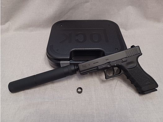 Glock 17 Gen3 / Schalldämpfer / 4,5 mm BB / CO2 / Pistole / OVP (5)