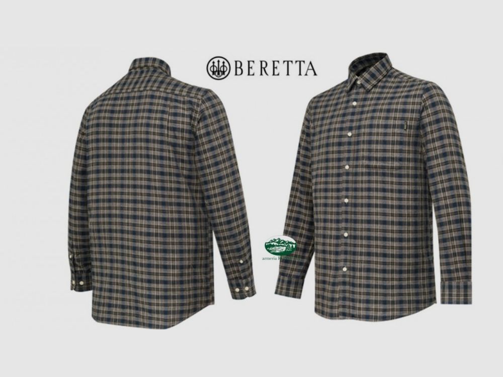 BERETTA Camicia Bryggen quadro verde griggio e blu LU382