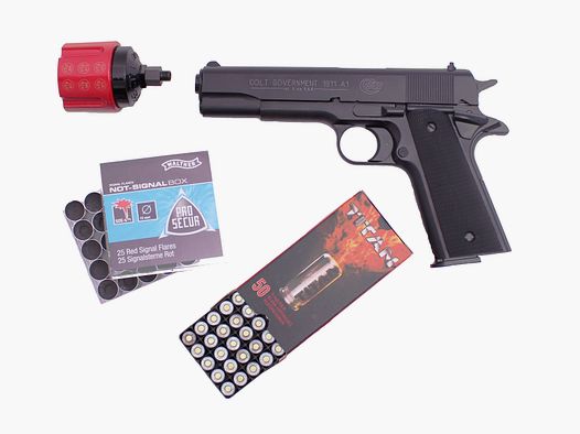 Colt Schreckschuss Pistole Government 1911 A1 schwarz Silverster spezial