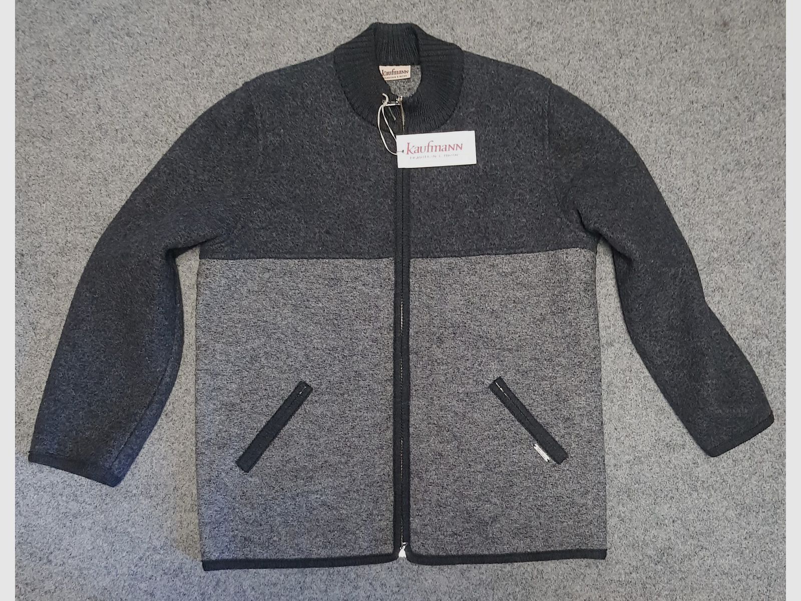 KAUFMANN WOLLE-LEINEN JACKE FARBE GRAU/ SCHWARZ