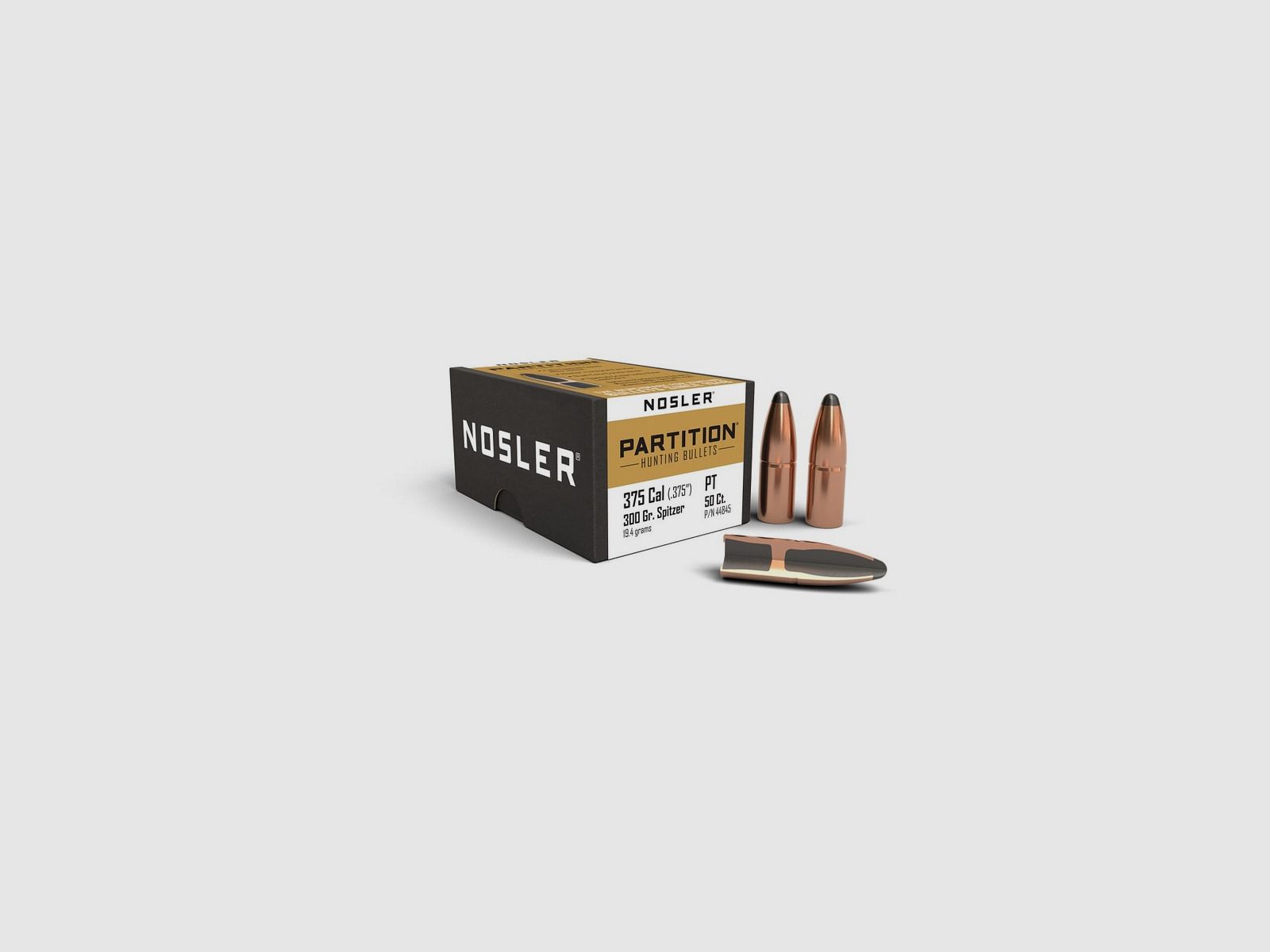 NOSLER BALAS 375" 300GR PARTITION SPITZER 50UD., imagen 2 de 2