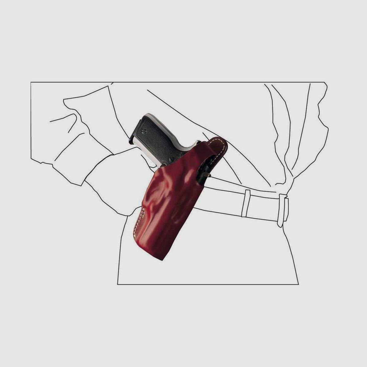 Lederholster "FBI" PRO Walther TPH-Schwarz-Linkshänder
