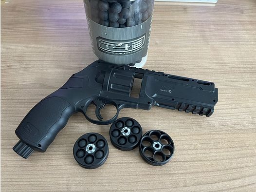 Umarex T4E HDR .50 Gen1 CO2-RAM Revolver Kal. .50 schwarz  SET 