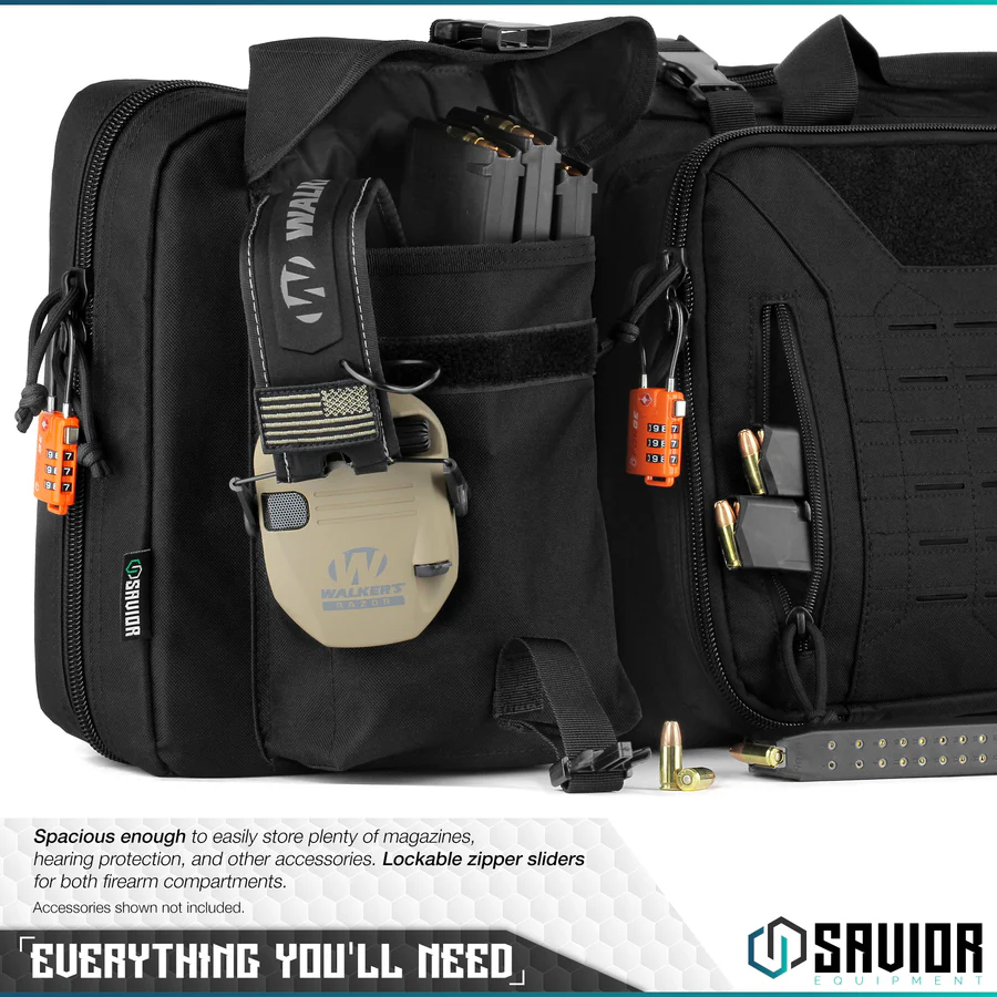 Savior Equipment – Dubbel geweerfutraal SAVIOR URBAN WARFARE RIFLE Zwart 55", afbeelding 3 van 7