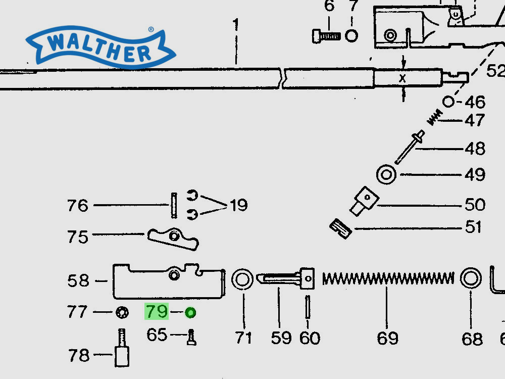 FĂ¤cherscheibe fĂĽr Luftgewehr Walther LGR, Ersatzteil