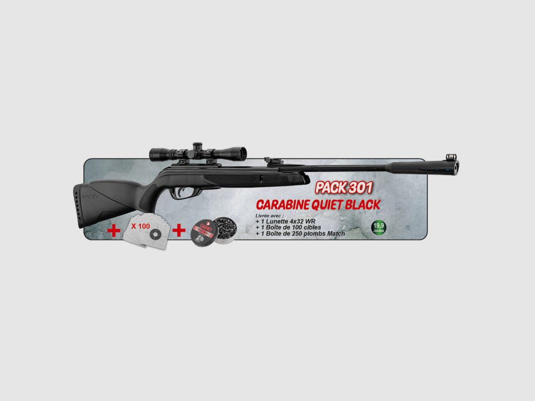 PACK GEWEER GAMO QUIET BLACK 4.5 19.9 JOULES, afbeelding 1 van 2