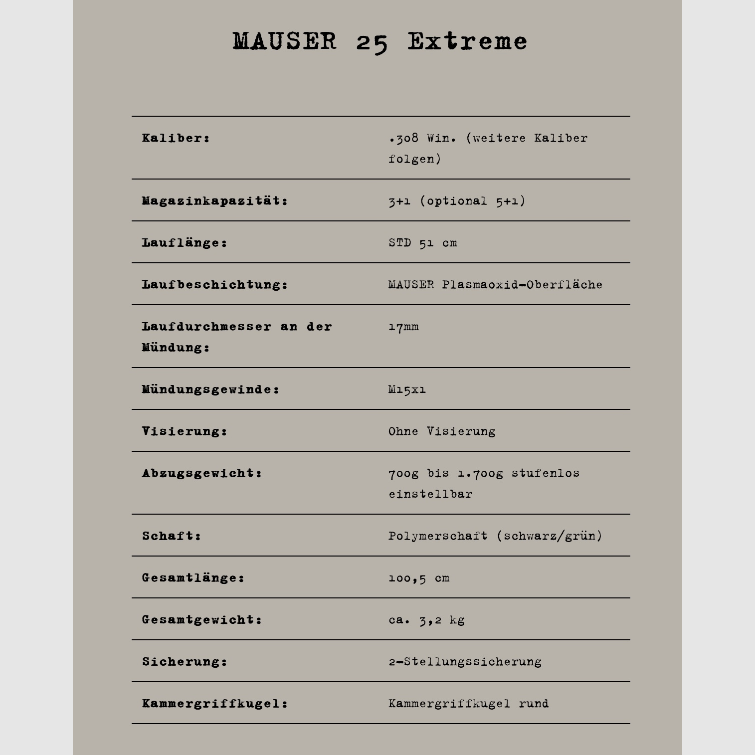MAUSER M25 Extreme .308Win, 51er LL M15x1 + RS-4 2.5-10x50S