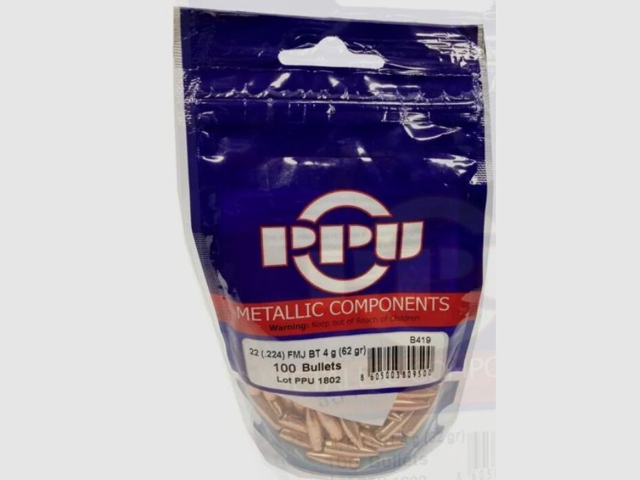 PPU Geschosse .22 .224 FMJ 62grs B419