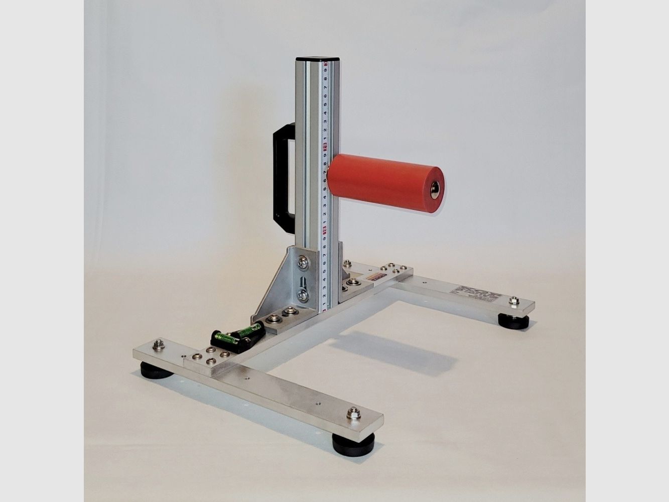 KGF Auflagestativ - Auflageständer Alu H-300-Pro mit Buchenholz-Auflage, Waage, Griff und Maßband