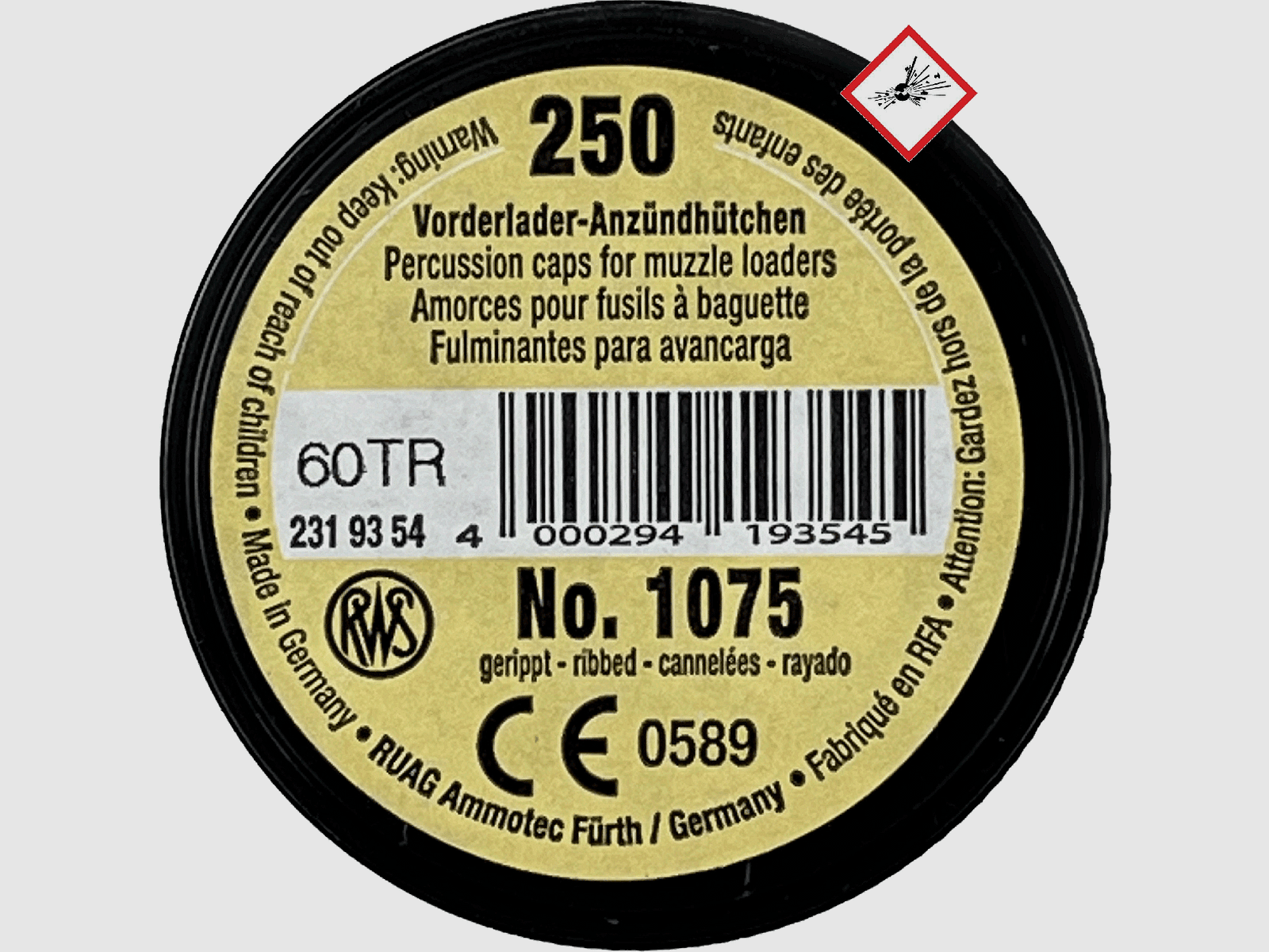 RWS capsule di accensione per fucili a retrocarica #1075 4,47 mm rigate