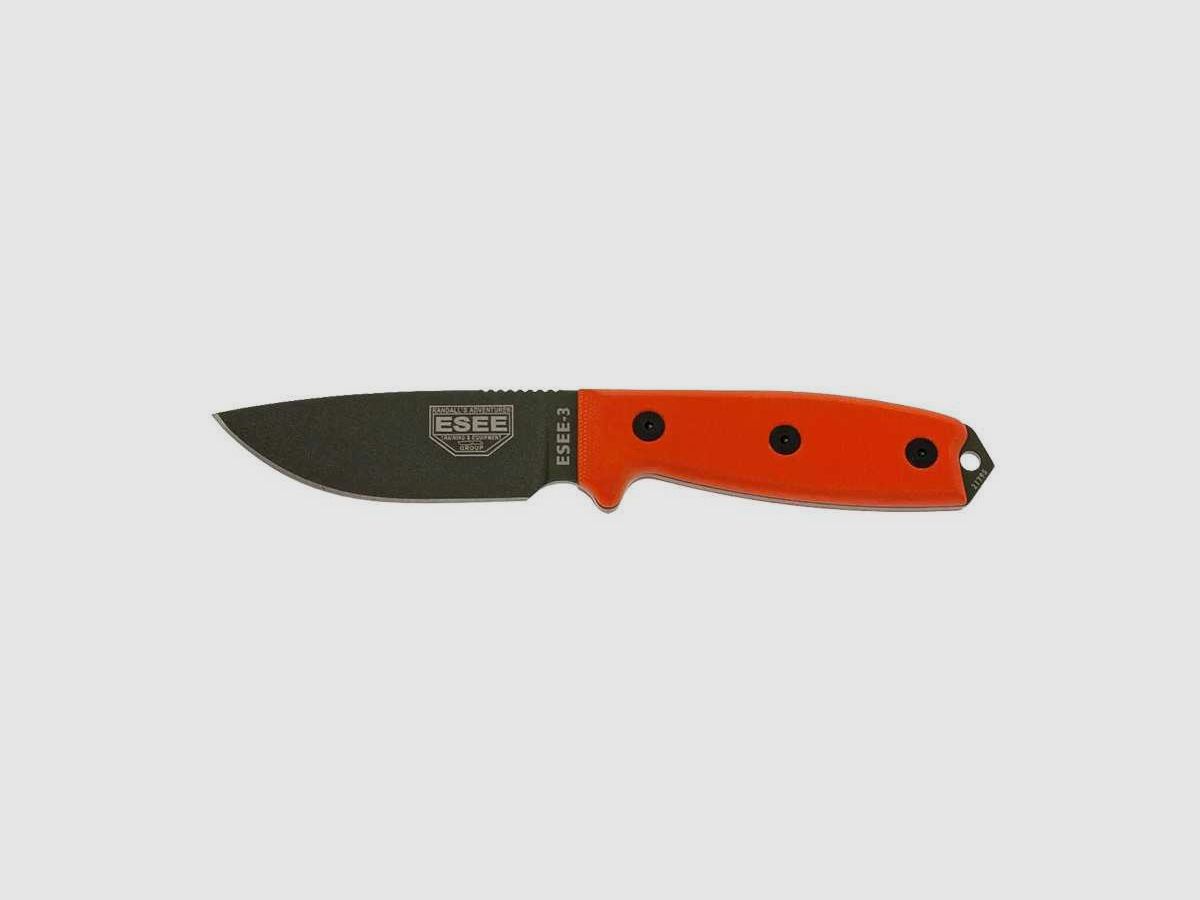 Feststehende Messer ESEE-3 - Grüne Klinge - Orange ESEE