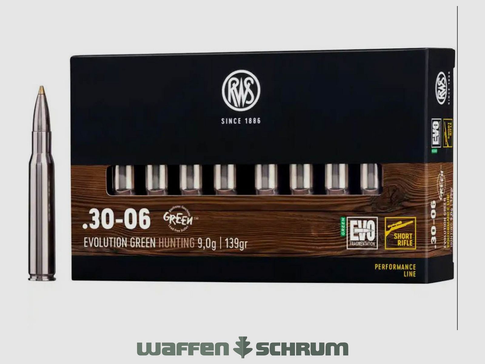 RWS Evo Green 9,0g - 139gr .30-06Spring Short Rifle