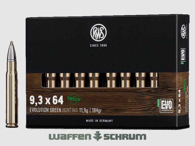 RWS Evo Green 11,9g - 184gr 9,3x64