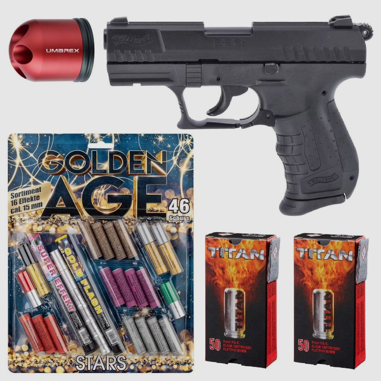 Pack Feu d'Artifice Walther P22 Prêt Pistolet à Blanc