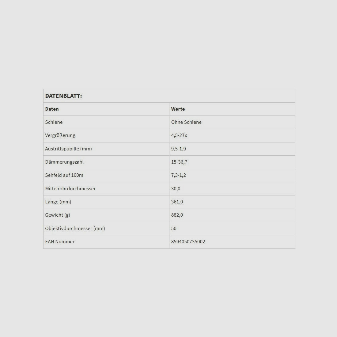 Zielfernrohr Optika6 4,5-27x50 RD SFP