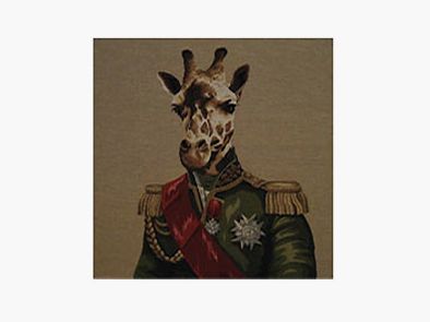 Lovergreen kussen met motief van een giraffe