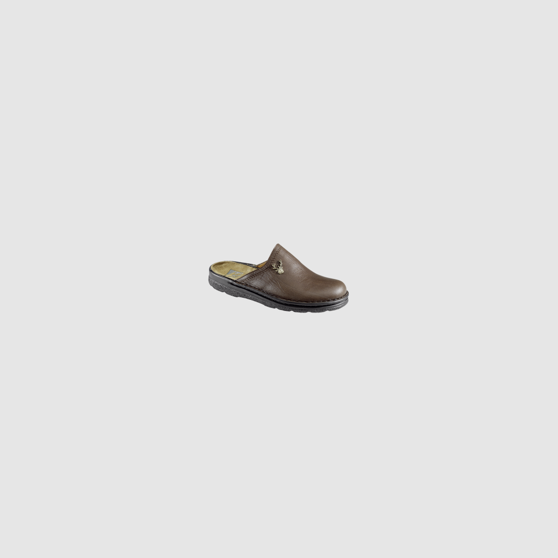 Chaussons en cuir avec motif de cerf, marron