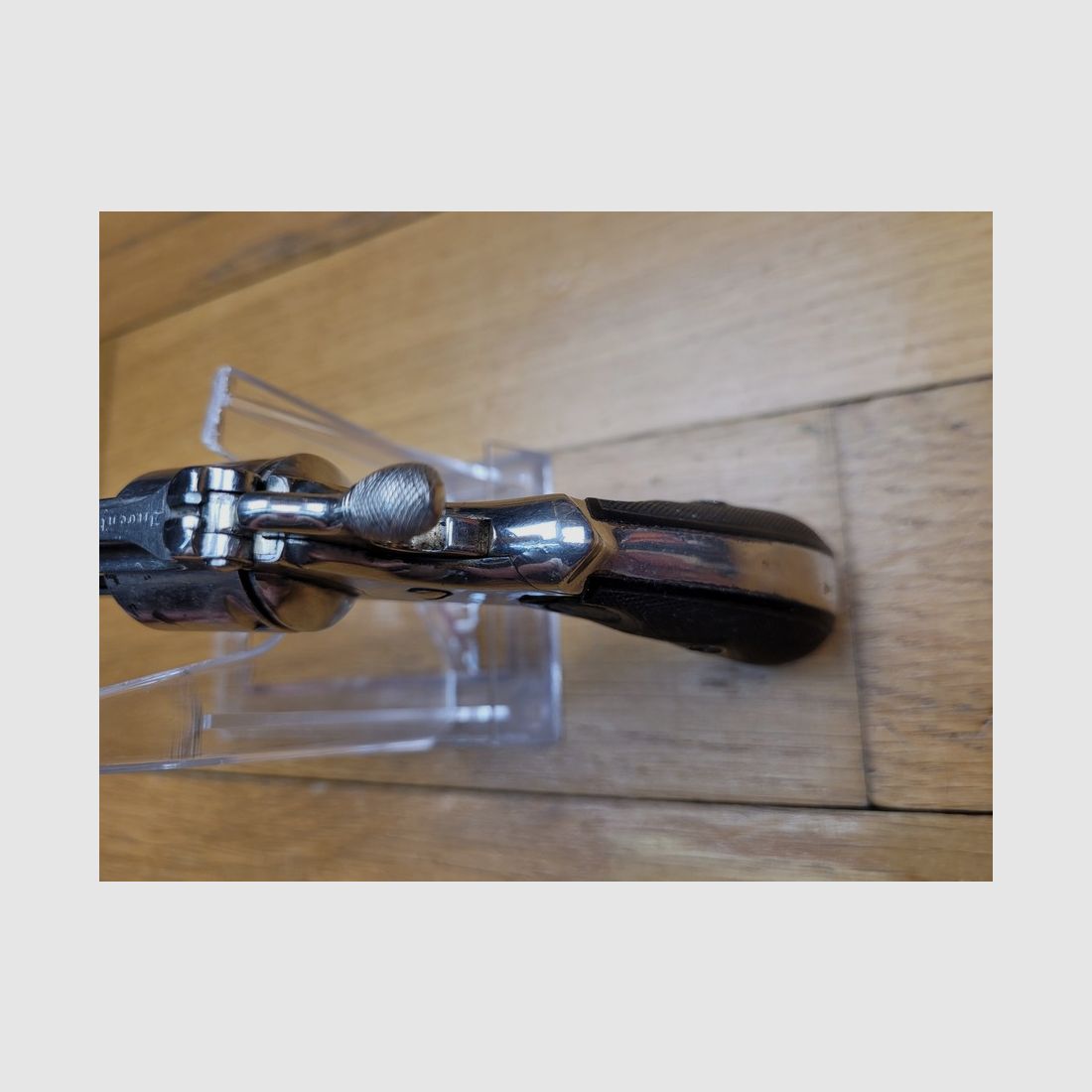 Seltener Revolver Claudin mit System – Kollektive Hülsenentnahme – 6 Schuss – Kaliber .22LR (!) – Einfach- und Doppelaktion – Mit Öffnung nach oben – Sehr seltenes und nicht dokumentiertes Stück in .22LR – TBE, Bild 10 von 23