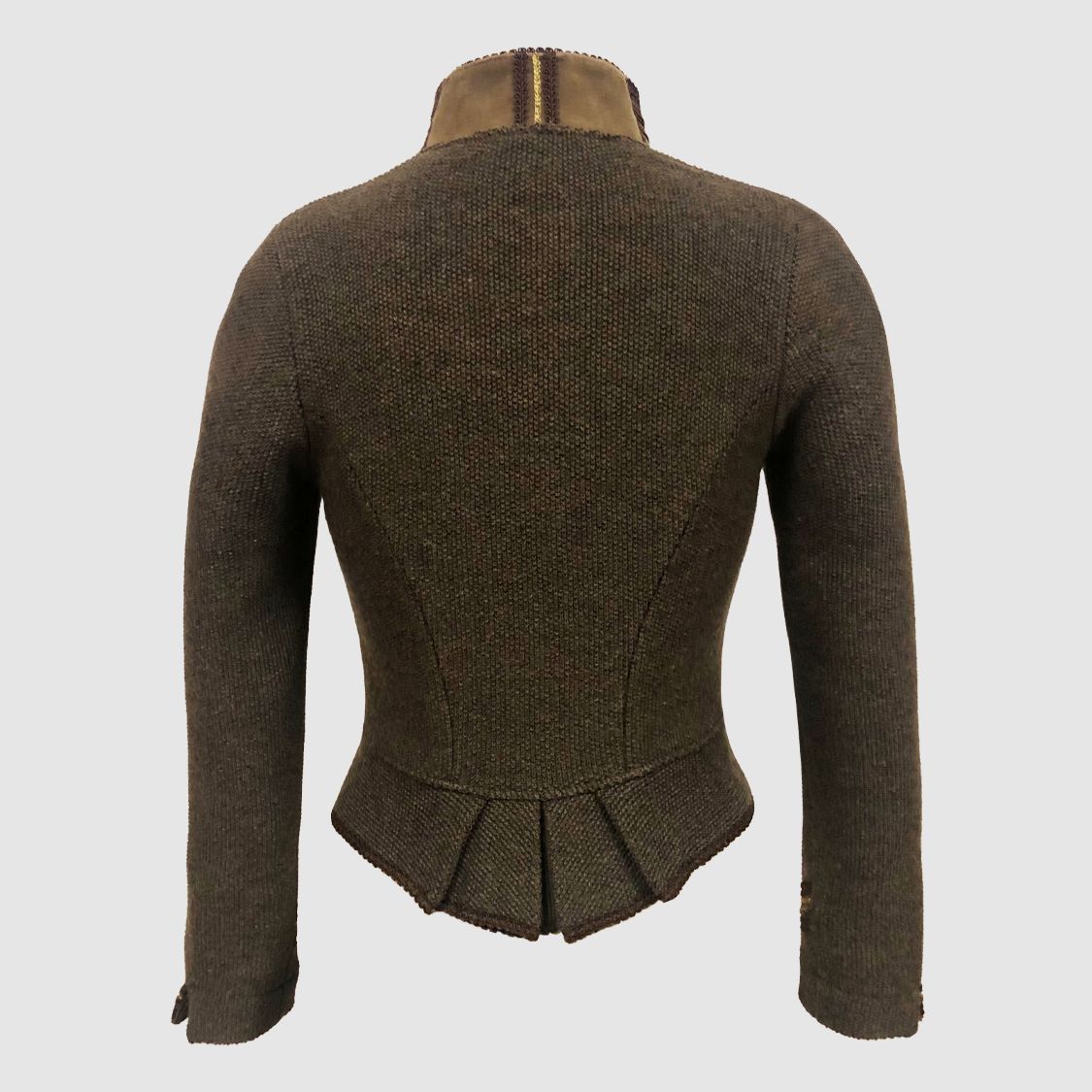 Litzlfelder elegante Damen-Strickjacke mit Schößchen braun