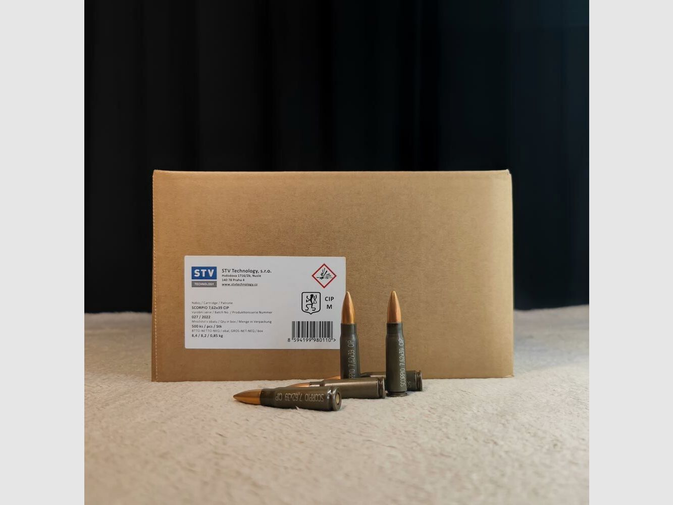 Surplus STV-Scorpio 7.62x39mm 500 cartridges
