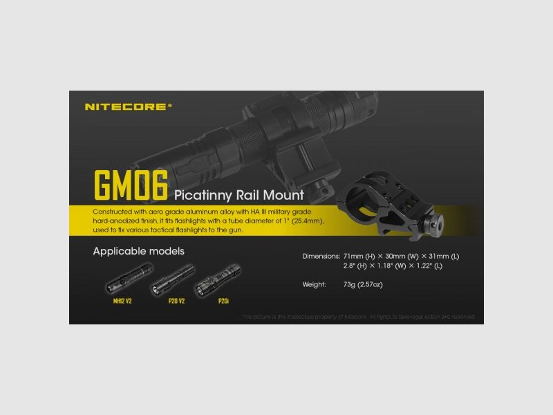 NITECORE – GM06 WAFFENHALTERUNG, Bild 2 von 2