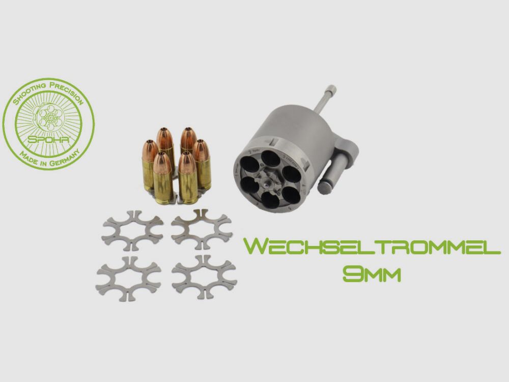 Spohr L562 Tactical Division Stainless Revolver with interchangeable cylinder 9mm Made in Germany