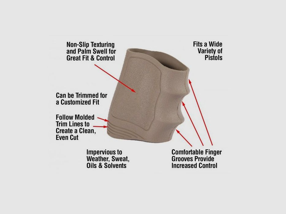 Grip Slip-On Gripper FDE Universal Pistol, immagine 3 di 3