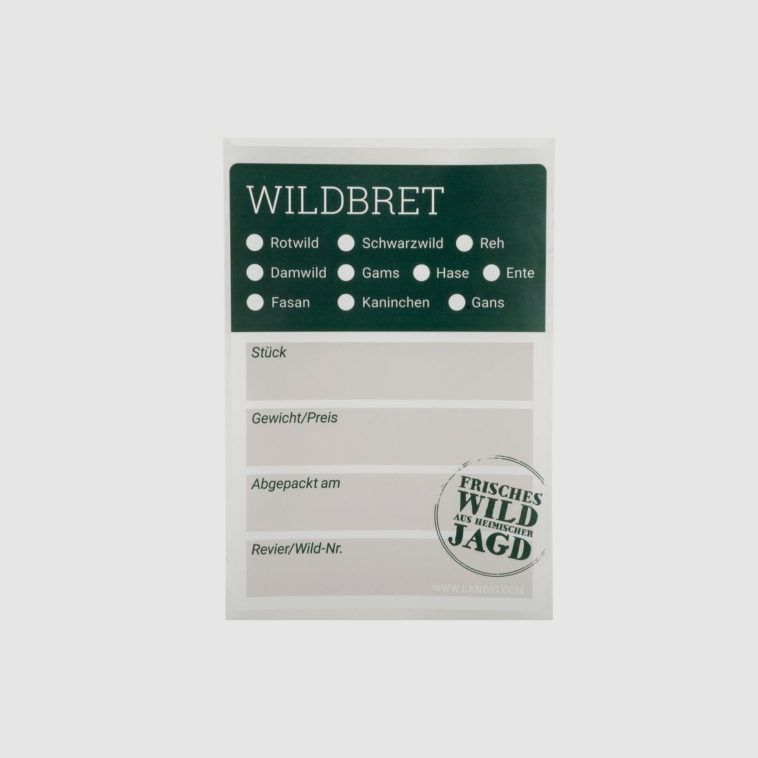 Landig jachtetiketten Z01050 voor vacuümzakken – etiketten voor wildgenot, afbeelding 7 van 7