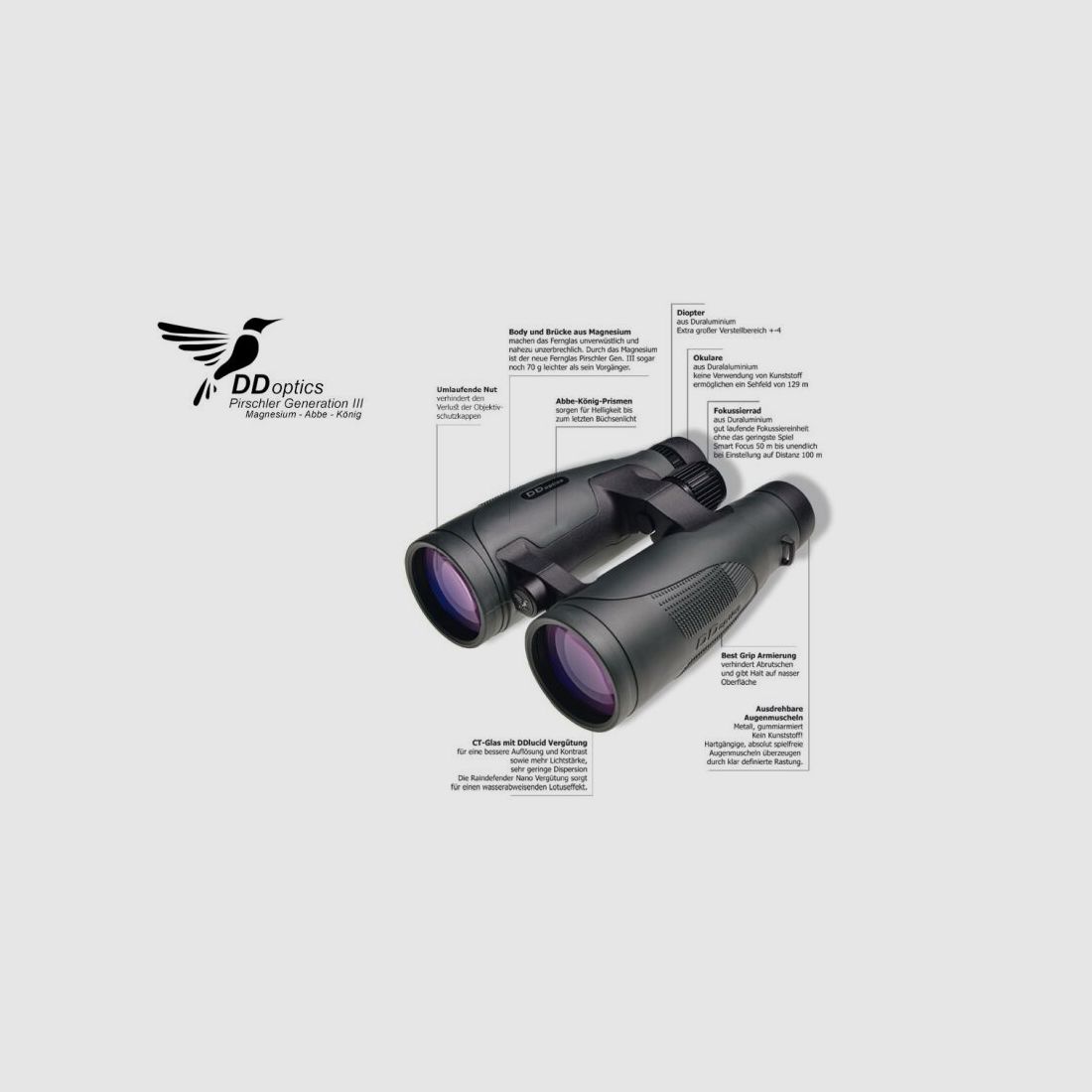 DDoptics Fernglas Pirschler 12x56 Gen.3