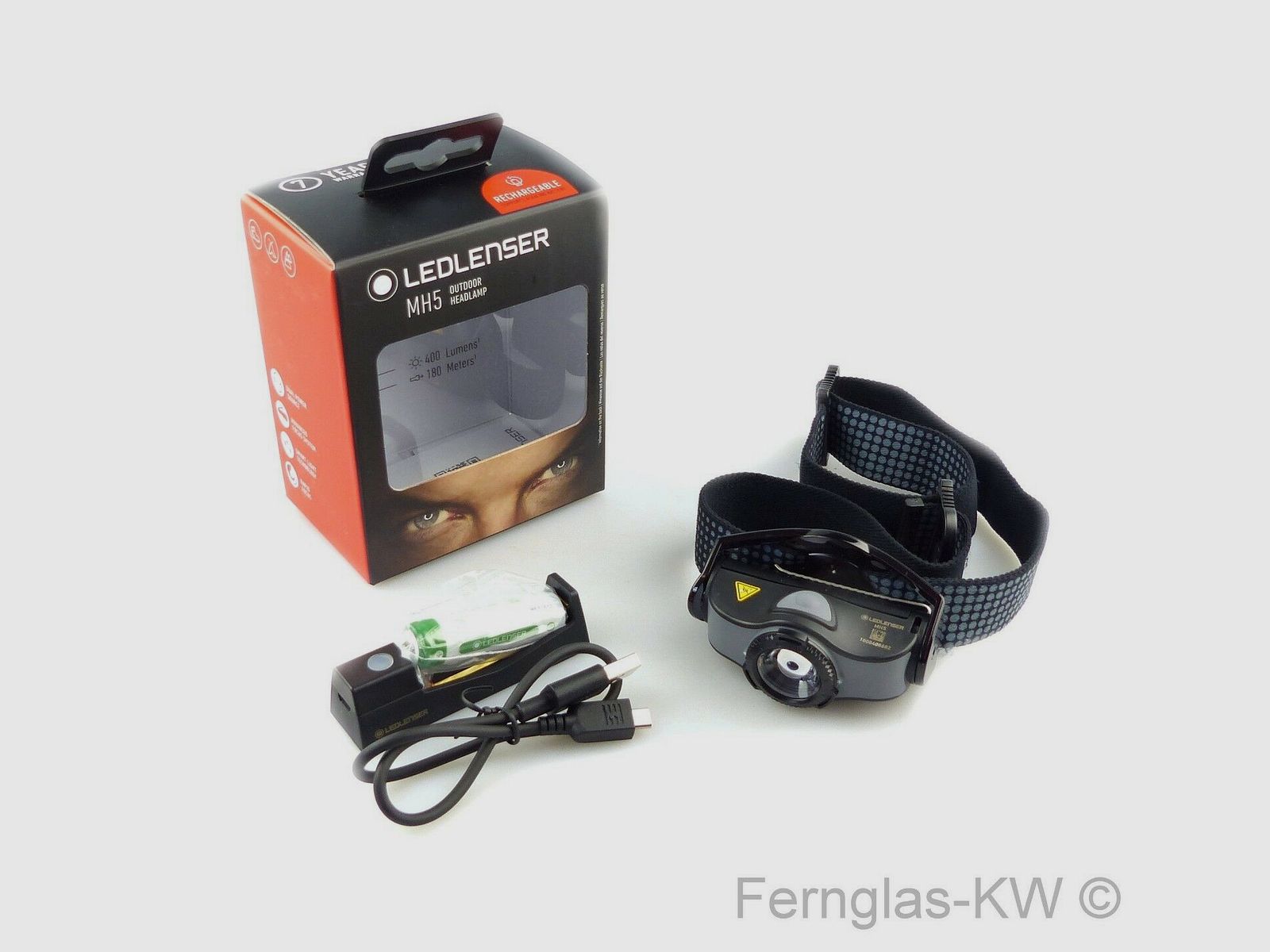 Ledlenser 501598 LED Hoofdlamp MH5 Grijs Zwart 400 Lumen met Accu