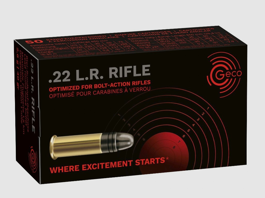 .22 lfb. Rifle Blei Rundkopf 2,5g/40grs. Geco