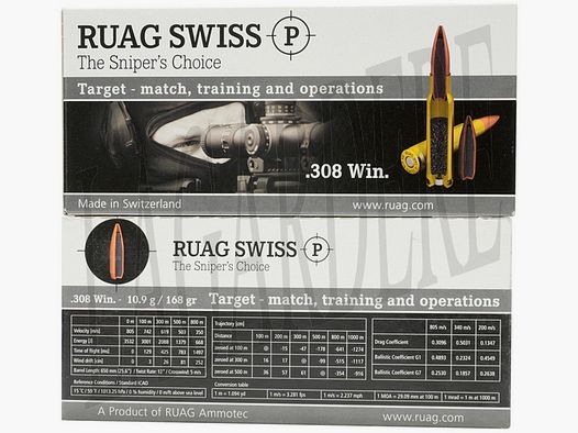 RUAG-SWISSP DEFENCE SWISS P. TARGET (Patrone mit Geschoss)