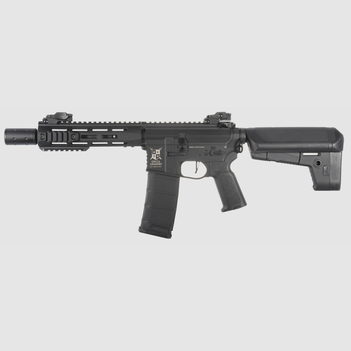 M4 AR15 M-LOK SilentOps 8 Zoll CHARLIE Schwarz S-AEG Airsoft Gewehr Frei ab 18 Jahren | Delta Armory