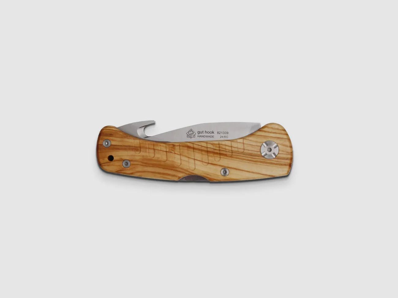 PUMA IP hunting pocket knife with good hook, olive wood