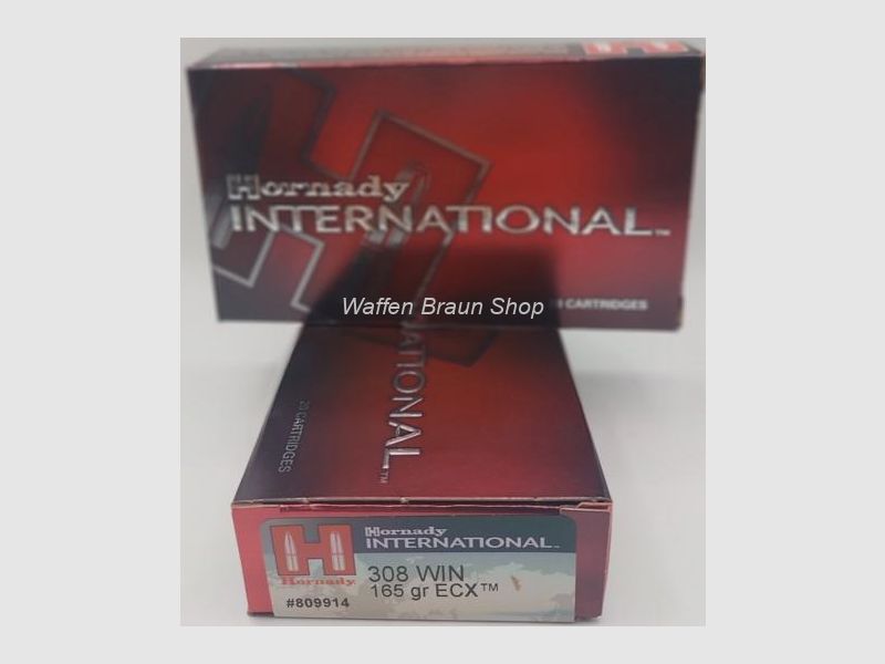 Hornady kal-. .308 Win 165 grain ECX 20 Stück