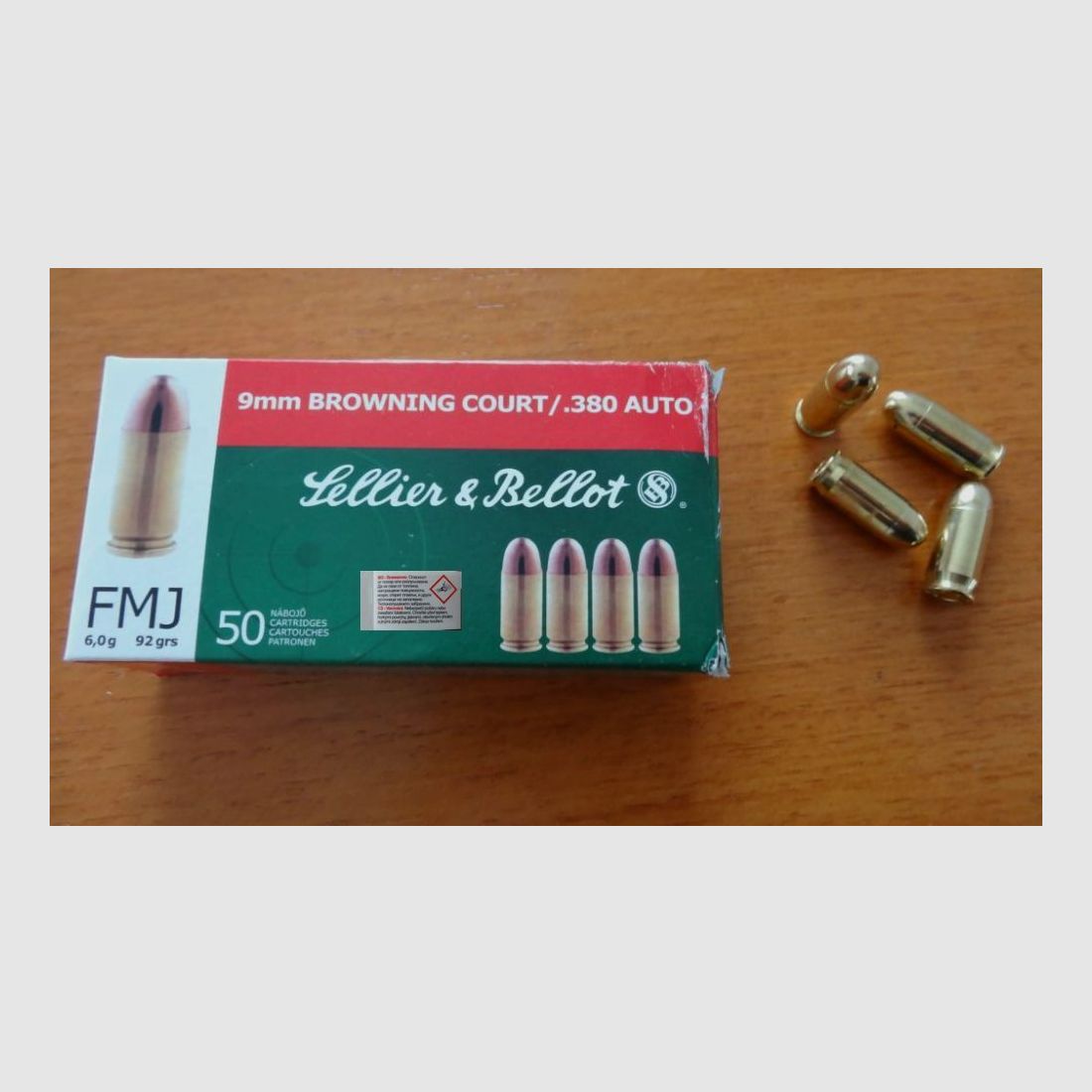 Sellier & Bellot 50 Patronen Sellier & Bellot Kal. 9mm kort ( .380 Auto)
