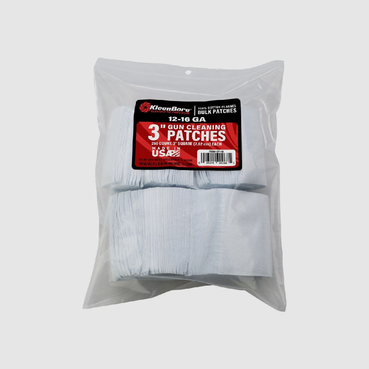 250 Patches 3" Eckig 12GA-16GA