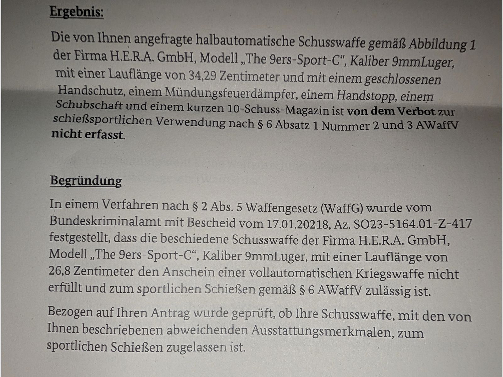 Hera The 9ers 13,5" Glock Edition - High-End PCC-Umbau