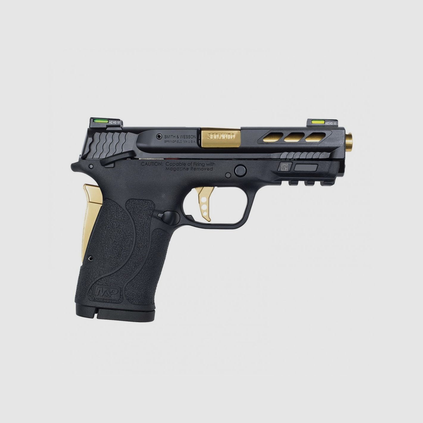 Smith & Wesson M&P 380 Ported Shield EZ GOLD ‘Performance Center’ Cal. 380 ACP, image 1 of 2