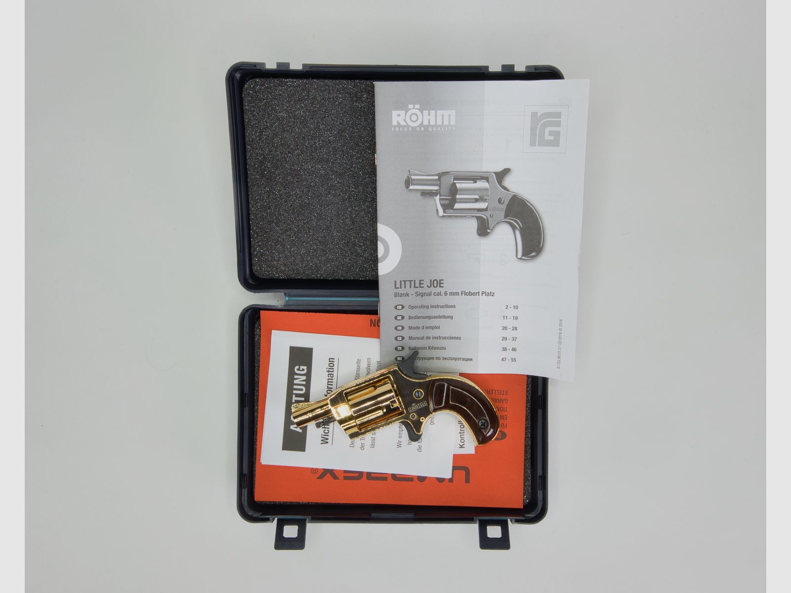 Röhm Little Joe blank firing revolver caliber 6mm Flobert Gold Edition