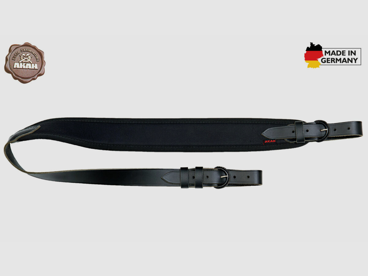 AKAH Gewehrriemen Vollrindleder mit Neopren