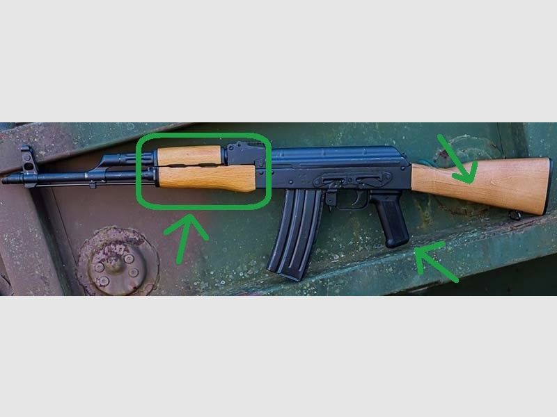 S.U.C.H.E Cugir Schaftset rumänische AKM Anbauteile primär Handschutz & Festschaft, optional Pistolengriff
