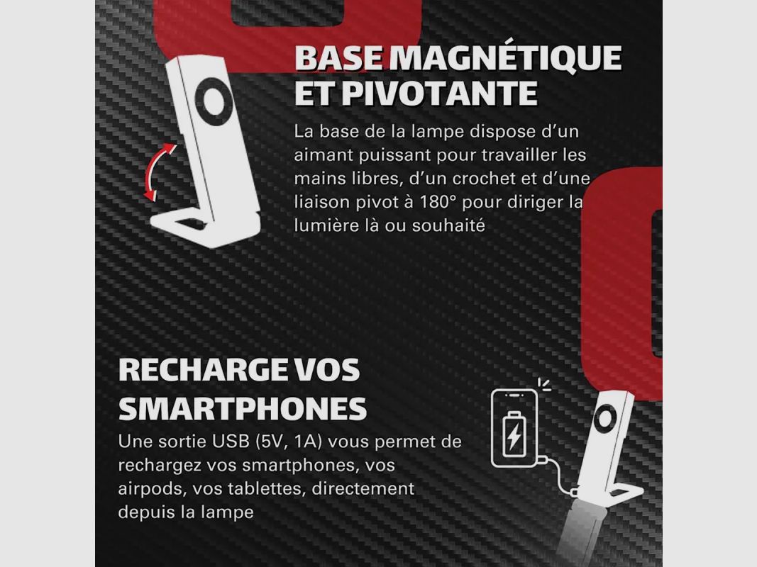 Lampa robocza SLIM OBSERVER - Ładowana przez USB-C 1000 Lumenów, zdjęcie 4 z 9