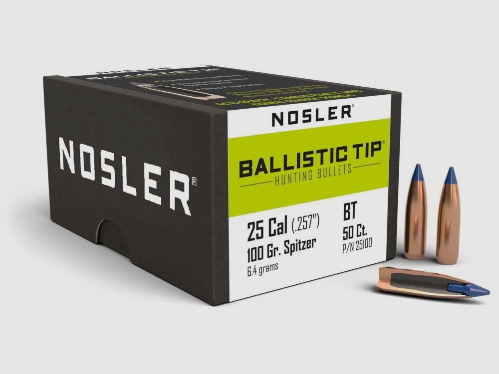 NOSLER B TIP GESCHOSSE KAL25 GR 100