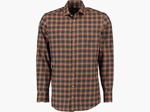 Chemise pour hommes OS TRACHTEN à manches longues Slim Fit verte orange