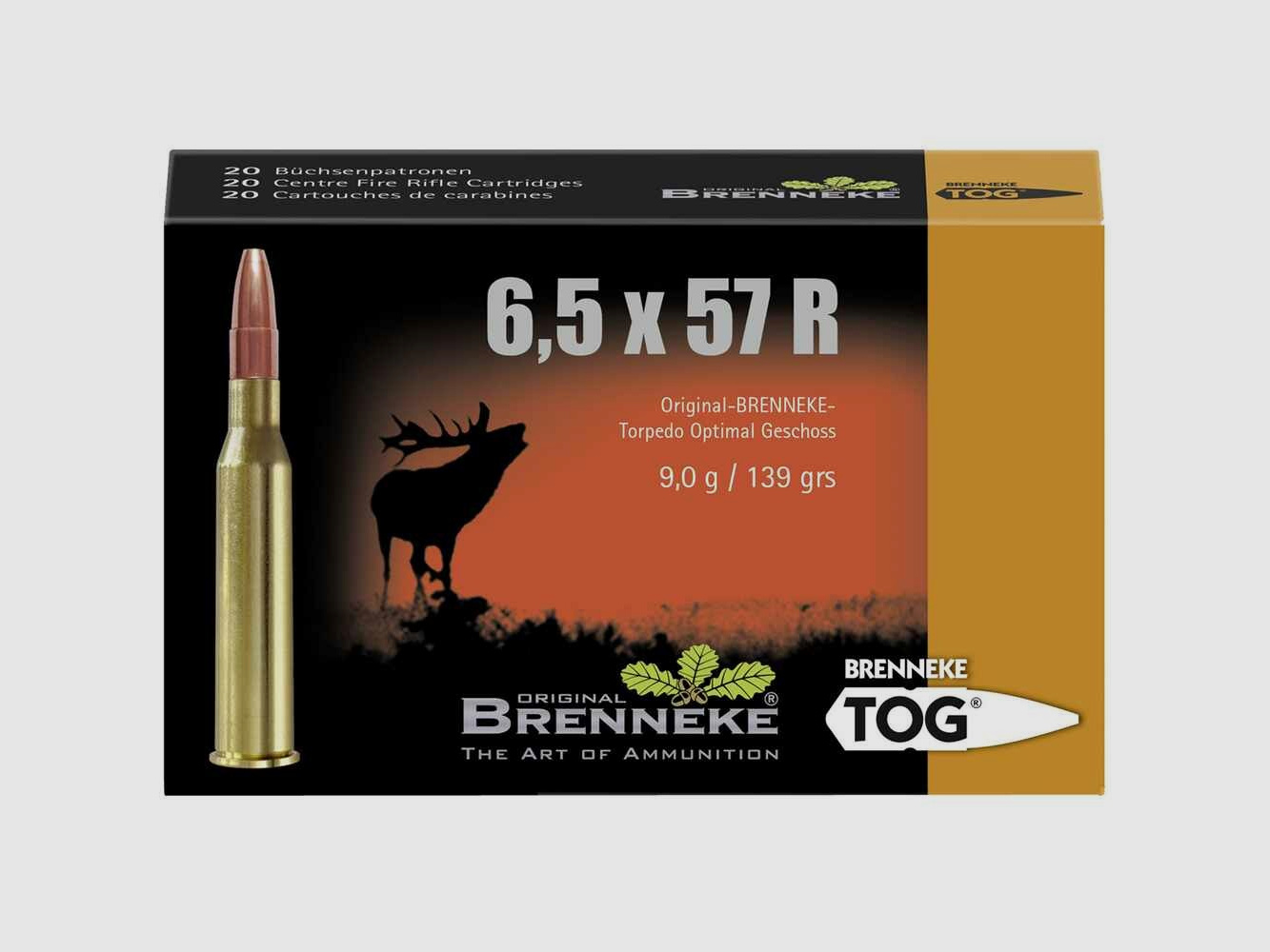 6,5x57 R TOG 9,0g/139grs. Brenneke