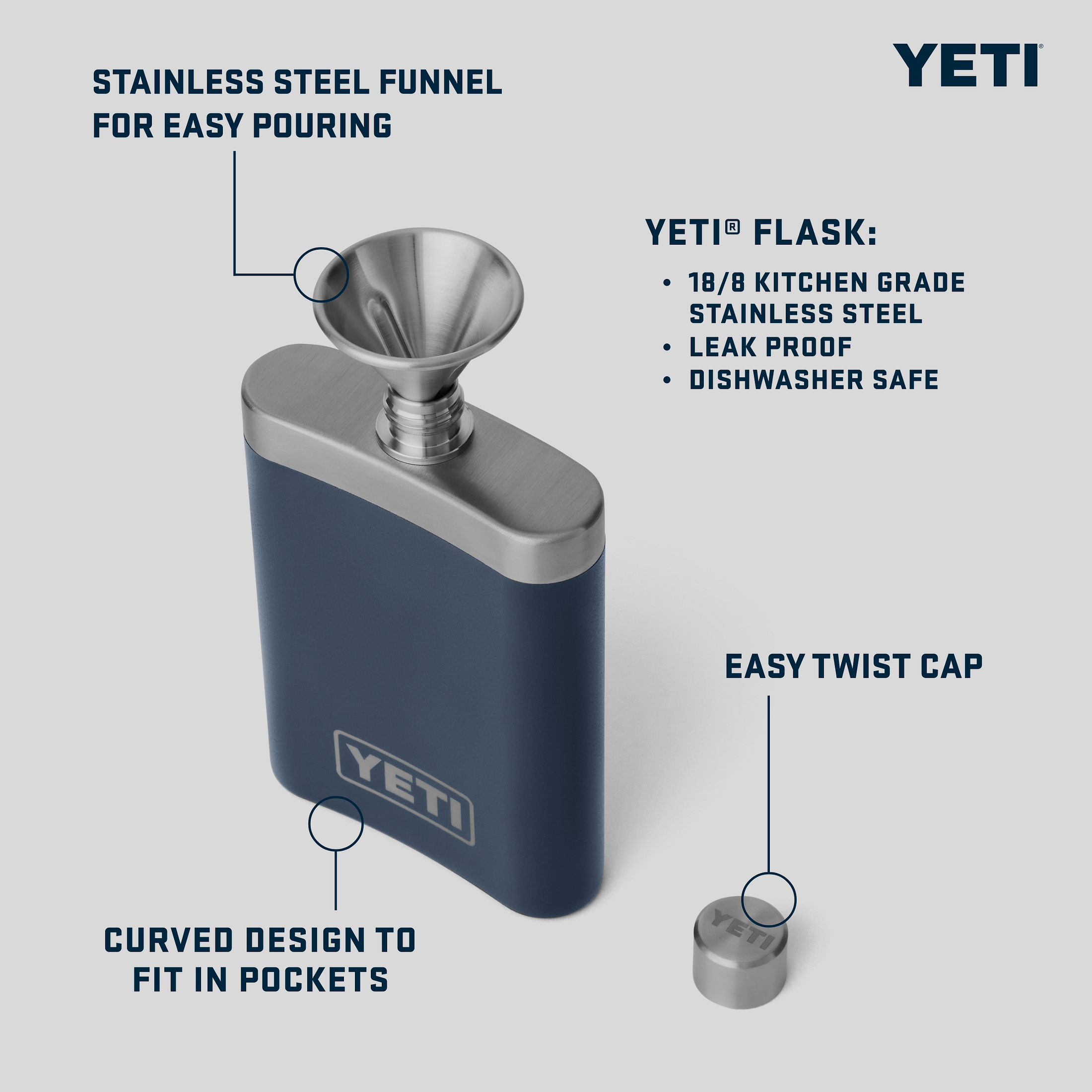 YETI® Rambler Flask - White, Bild 6 von 6