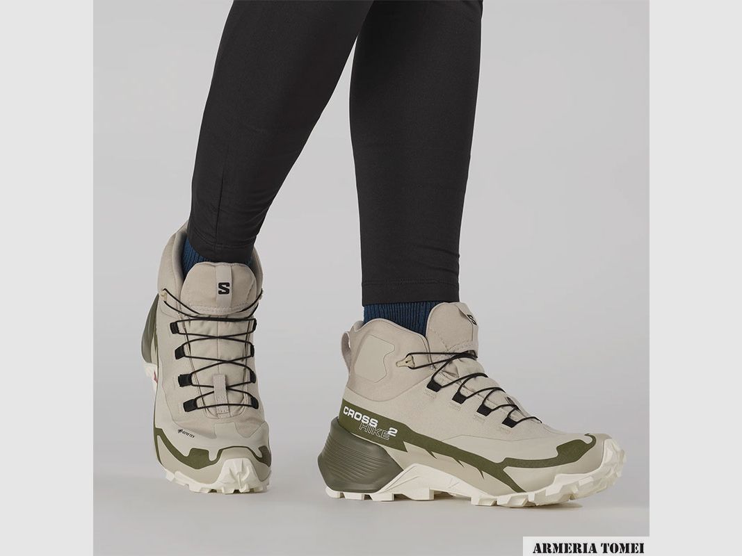 SALOMON – DAMES – CROSS HIKE 2 MID GTX Feather Gray / Olive Night / White, afbeelding 5 van 6